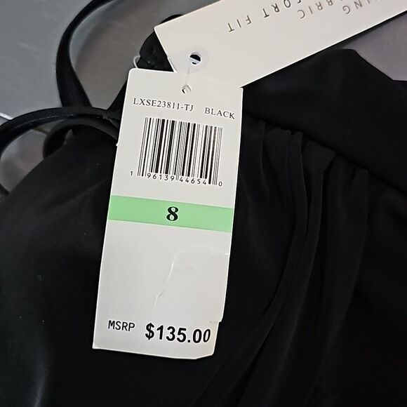 Beyond Control Women Black Twist Front Sweetheart Neckline Ruffle Swim dress 8 - Picture 8 of 16